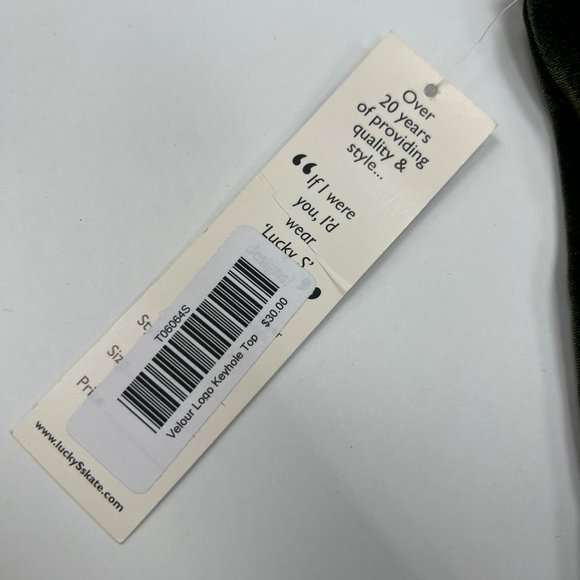 NWT Lucky S Velour Logo Keyhole Top - Picture 5 of 8